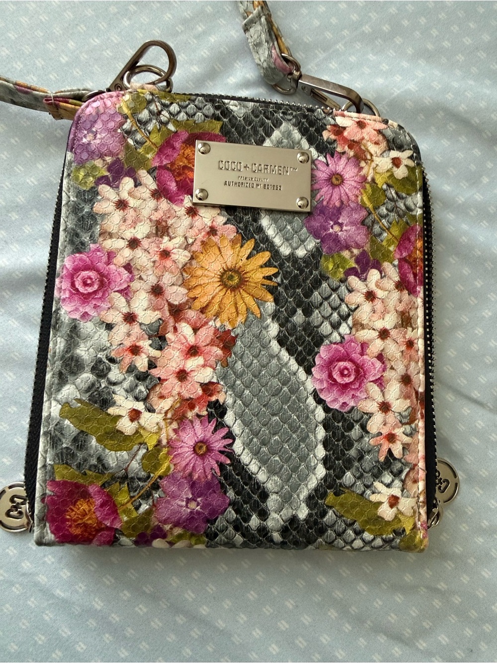 COCO + CARMEN Floral Python-Print Crossbody Bag in Multicolor